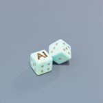 “집에서도 손쉽게…AI와 함께하는 스마트 건강 관리” Two dice with ai letters and dots